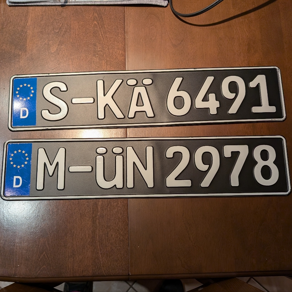 German aluminum license plates